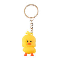 Promotional personalized plastic keychains custom make pvc 3D duck keychain